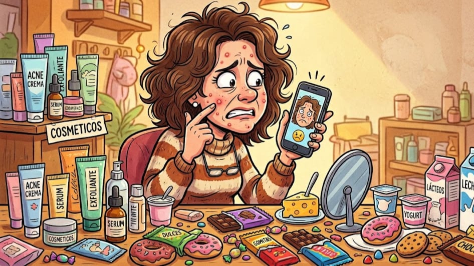 El acné en adultos es frecuente y puede persistir hasta los 50 años, desmitificando la creencia de que solo afecta a adolescentes (Imagen Ilustrativa Infobae)