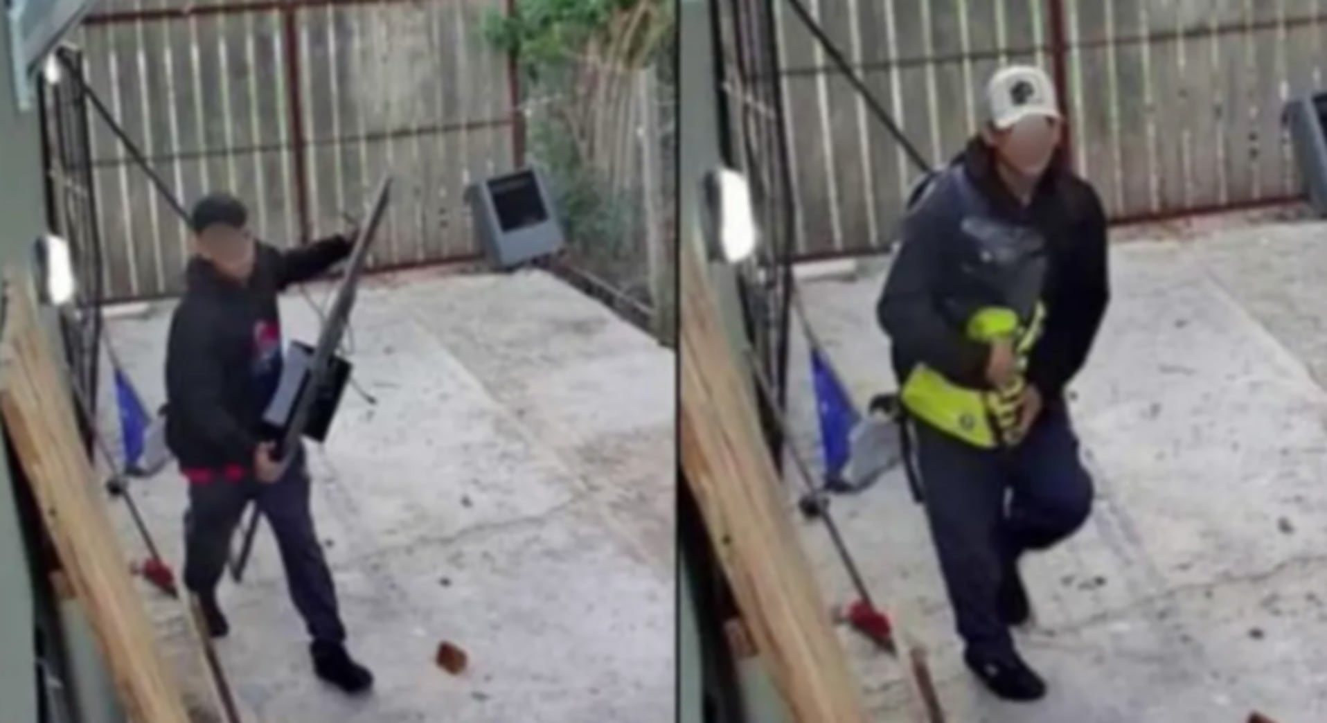 Dos delincuentes fueron captados por cámaras de seguridad mientras huían con objetos robados de una casa en La Plata (0221)