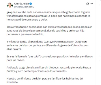 El gobernador Andrés Julián Rendón