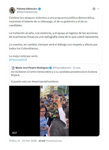 Con este mensaje en X,