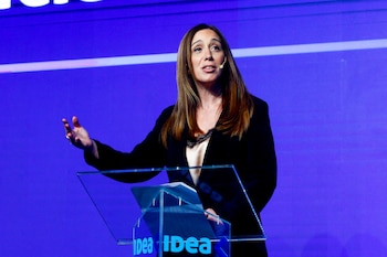 La gobernadora bonaerense, María Eugenia