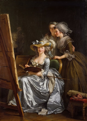 “Autorretrato con dos alumnas” (1785)