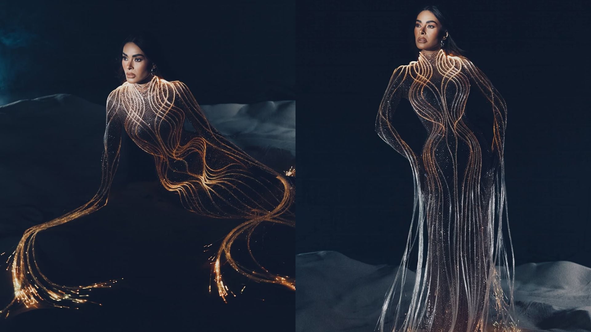 Galilea Montijo impacta con un vestido de microcristales y LED en gala de La Casa de los Famosos