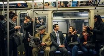 Pasajeros interactúan y se distraen