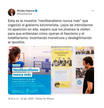 Fuente: Twitter Nicolás Dujovne