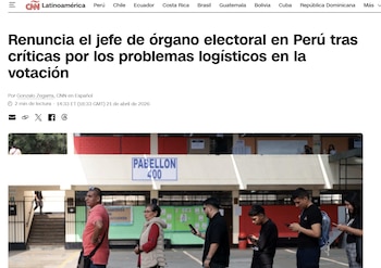Piero Corvetto - ONPE - JNE - Elecciones 2026 - Medios internacionales - Perú - 21 abril