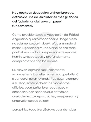 El mensaje de despedida de Claudio Tapia tras la muerte de Jorge Messi