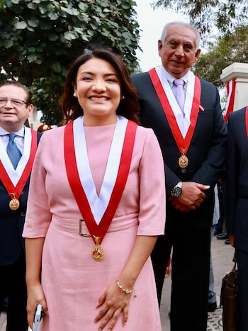 Para Paola Martínez, la especialista cuestionó el rosa por no favorecerla y advirtió que la prenda se veía arrugada y desprolija. Congreso de la República.