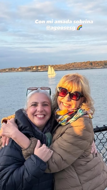 Georgina Barbarossa durante su visita a su sobrina en Portland