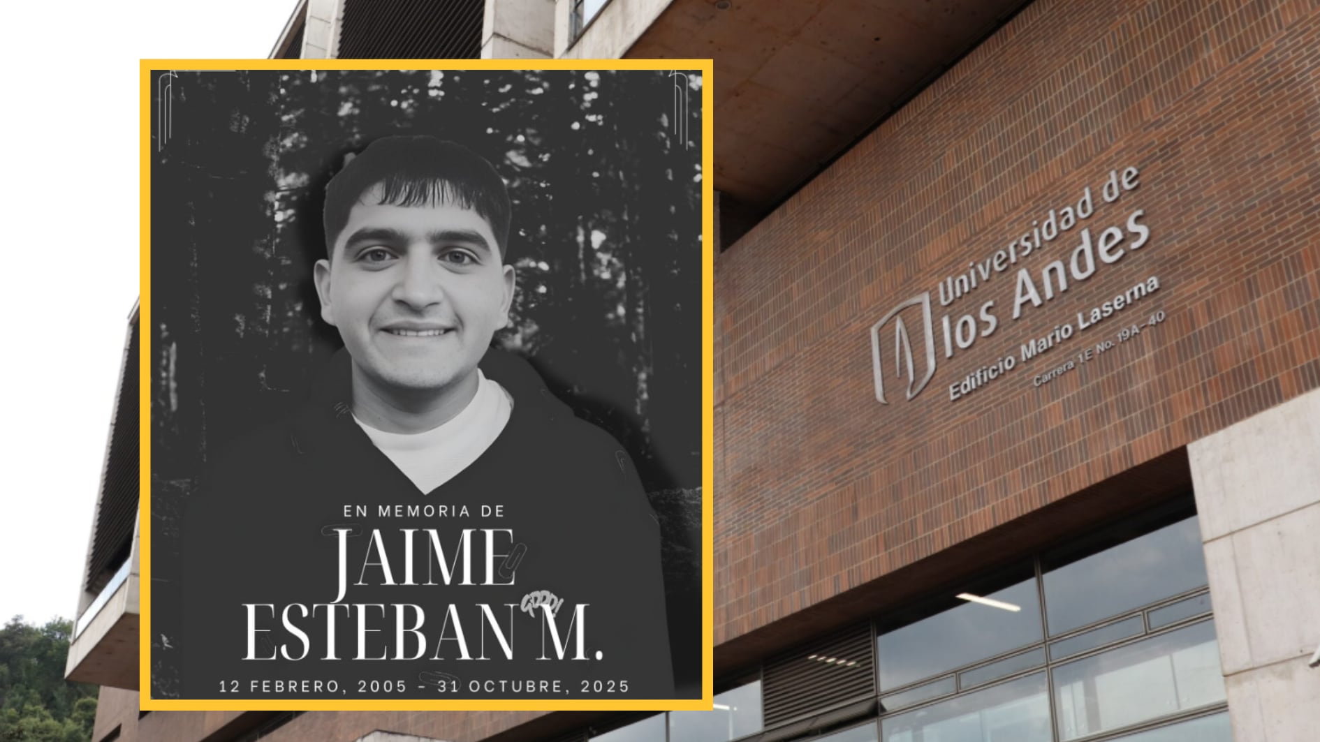 Jaime Esteban Moreno Jaramillo, estudiante de la Universidad de los Andes, murió tras ser víctima de una agresión física en Chapinero durante la madrugada del 31 de octubre de 2025 - crédito red social Facebook | Uniandinos / sitio web