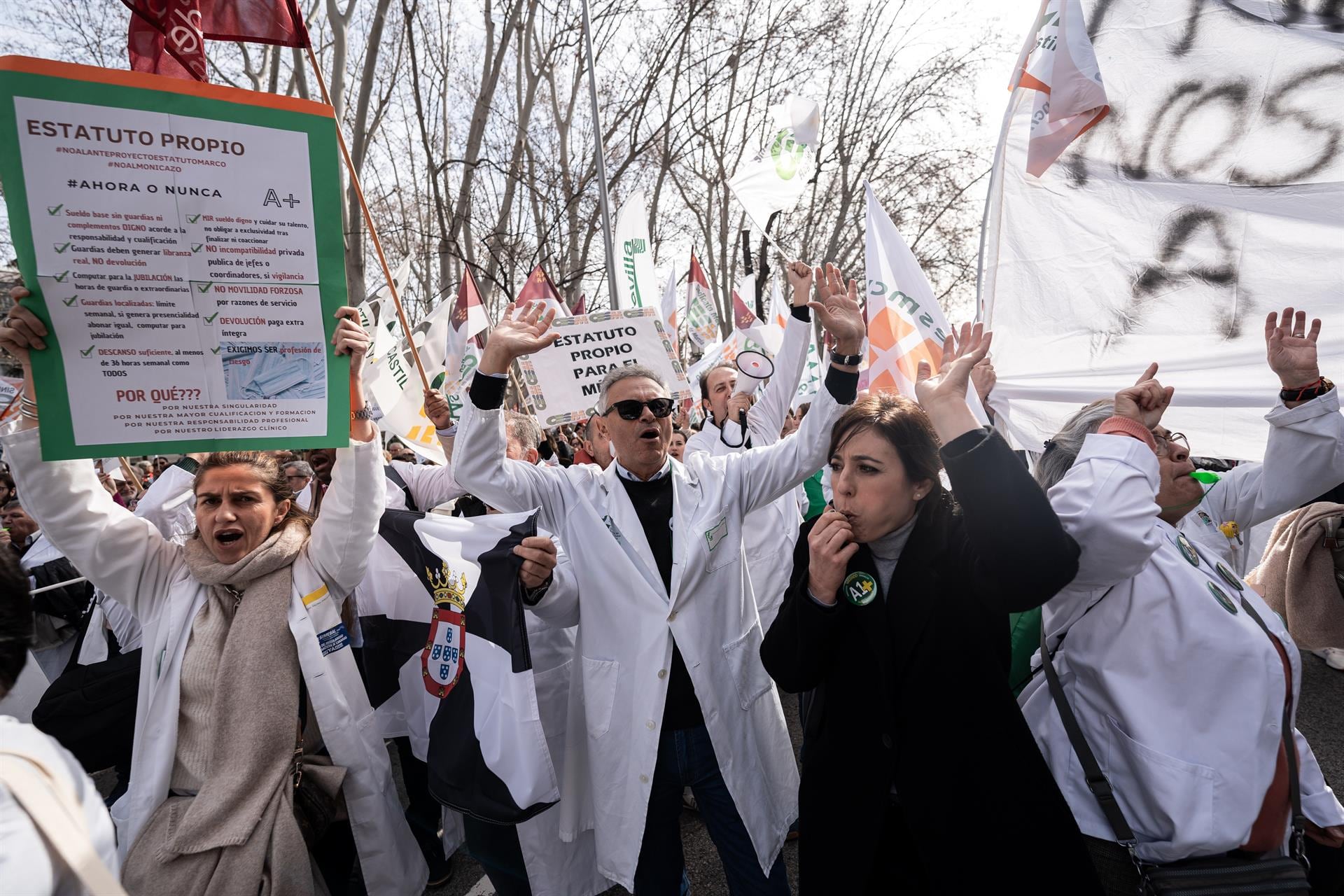 Protesta en Madrid por un estatuto médico. (Europa Press)