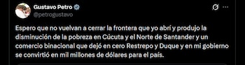 Gustavo Petro - crédito @petrogustavo/X