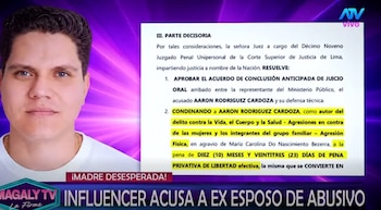 Carolina Bezerra denuncia violencia física y psicológica de su exesposo y exige protección para sus hijos. Captura: Magaly TV La Firme.