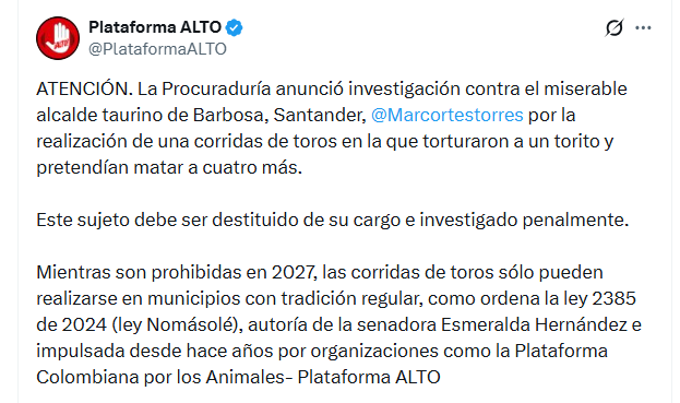 - crédito @PlataformaALTO/X
