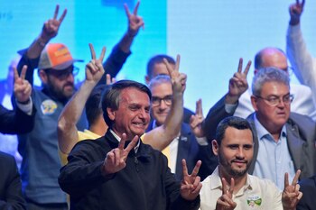 Jair Bolsonaro tras la primera