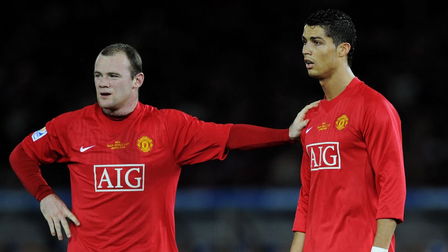 Rooney y Cristiano Ronaldo, con la casaca del United (Photo by Shaun Botterill/Getty Images)