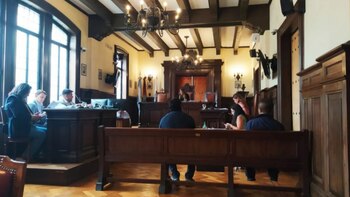 Los imputados durante la audiencia