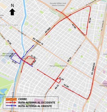 Estas serán las rutas alternas para un tránsito seguro - crédito Secretaría de Movilidad