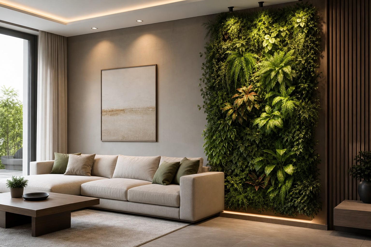 Incorporar vegetación en la sala de estar suma frescura y un toque natural. (Imagen Ilustrativa Infobae)