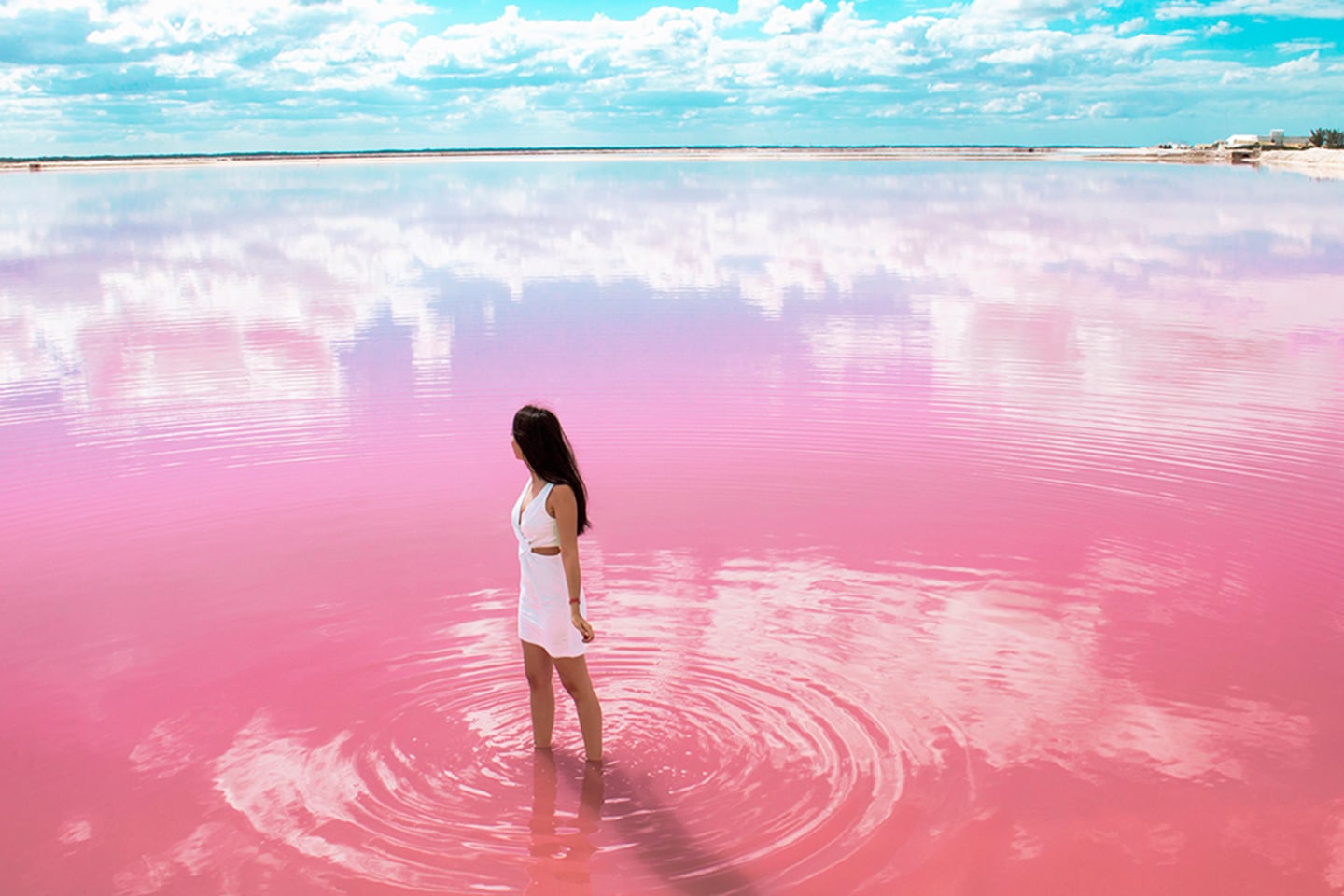 Las lagunas de Las Coloradas se ubican dentro de la Reserva de la Biosfera Ría Lagartos, en la costa norte de Yucatán. (Foto: Visit México)