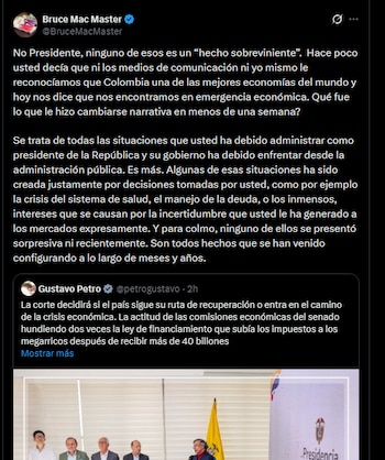 Bruce Mac Master afirmó que