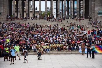 La marcha fue en silencio