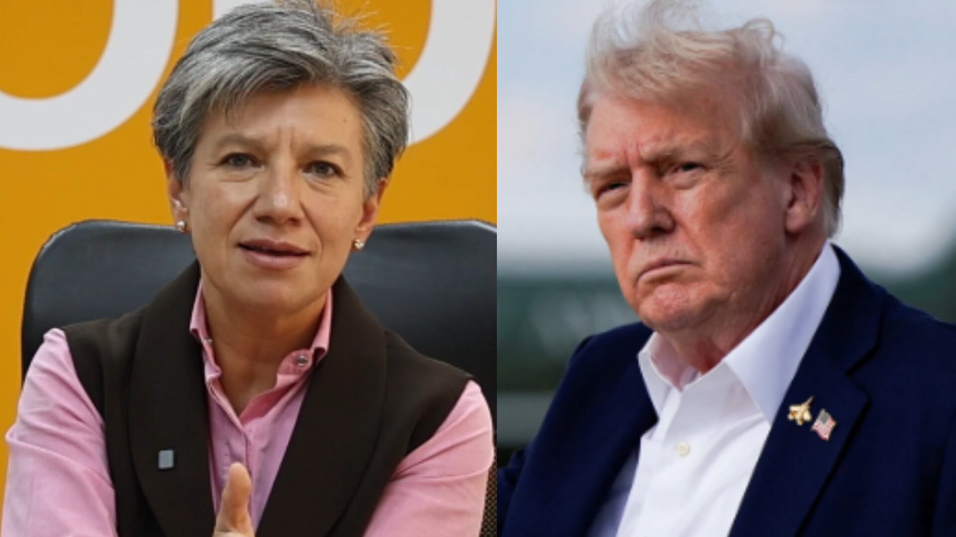 Claudia López aseguró que no debe haber ninguna intervención por parte de Donald Trump en Colombia - crédito Infobae Colombia y Elizabeth Frantz/Reuters
