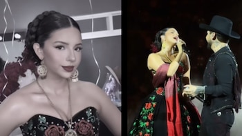 Ángela Aguilar revela video inédito de su participación junto a Christian Nodal en la Plaza de Toros