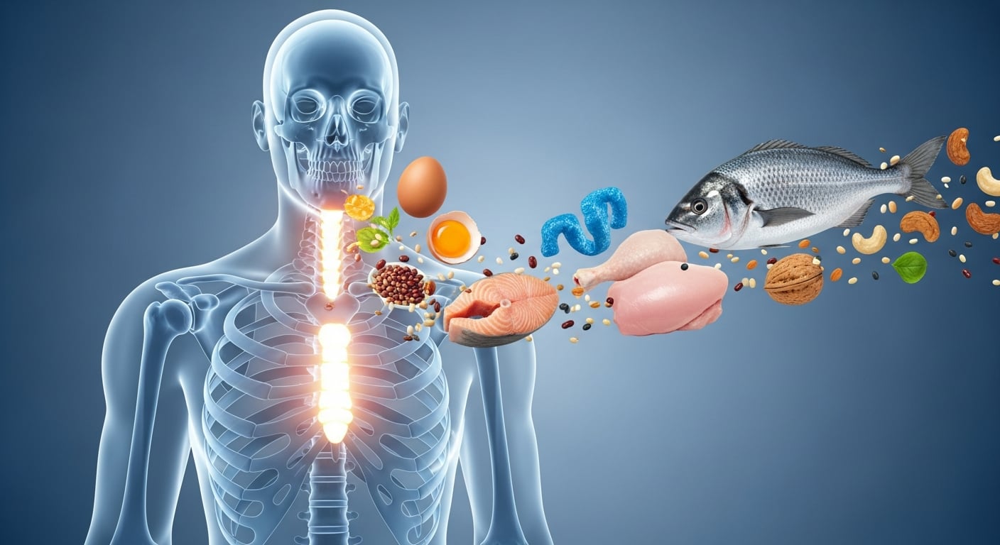 La proteína en la dieta favorece la salud ósea y ayuda a mantener la densidad mineral de los huesos en todas las etapas de la vida (Imagen Ilustrativa Infobae)