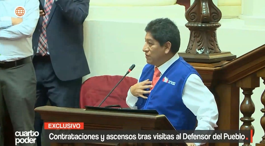 Josué Gutiérrez es cuestionado por presunto favoritismo en la Defensoría: contrataciones y ascensos tras visitas a su despacho. Captura: Cuarto Poder.