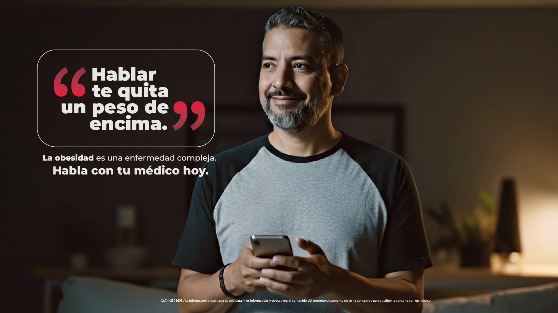 Campaña “Hablar te quita un peso de encima” de Adium. Imagen: Difusión