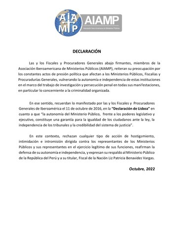 Declaración de AIAMP.