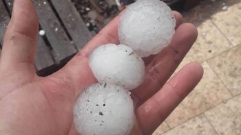 El tamaño del granizo era