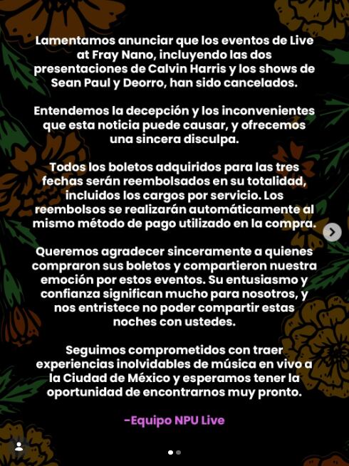 La promotora NPU Live canceló las tres fechas del festival Live at Fray Nano en la Ciudad de México. (Instagram/ @npu.live)