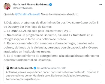 María José Pizarro señala que