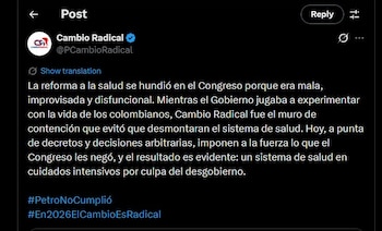 Cambio Radical habló de
