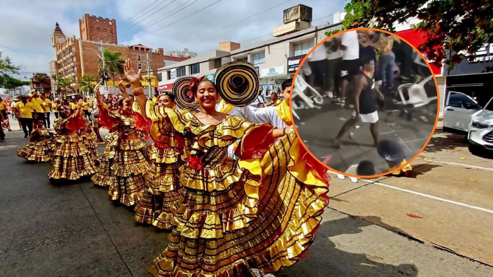 Así fue la pelea que se armó tras la batalla de las flores en el carnaval de Barranquilla