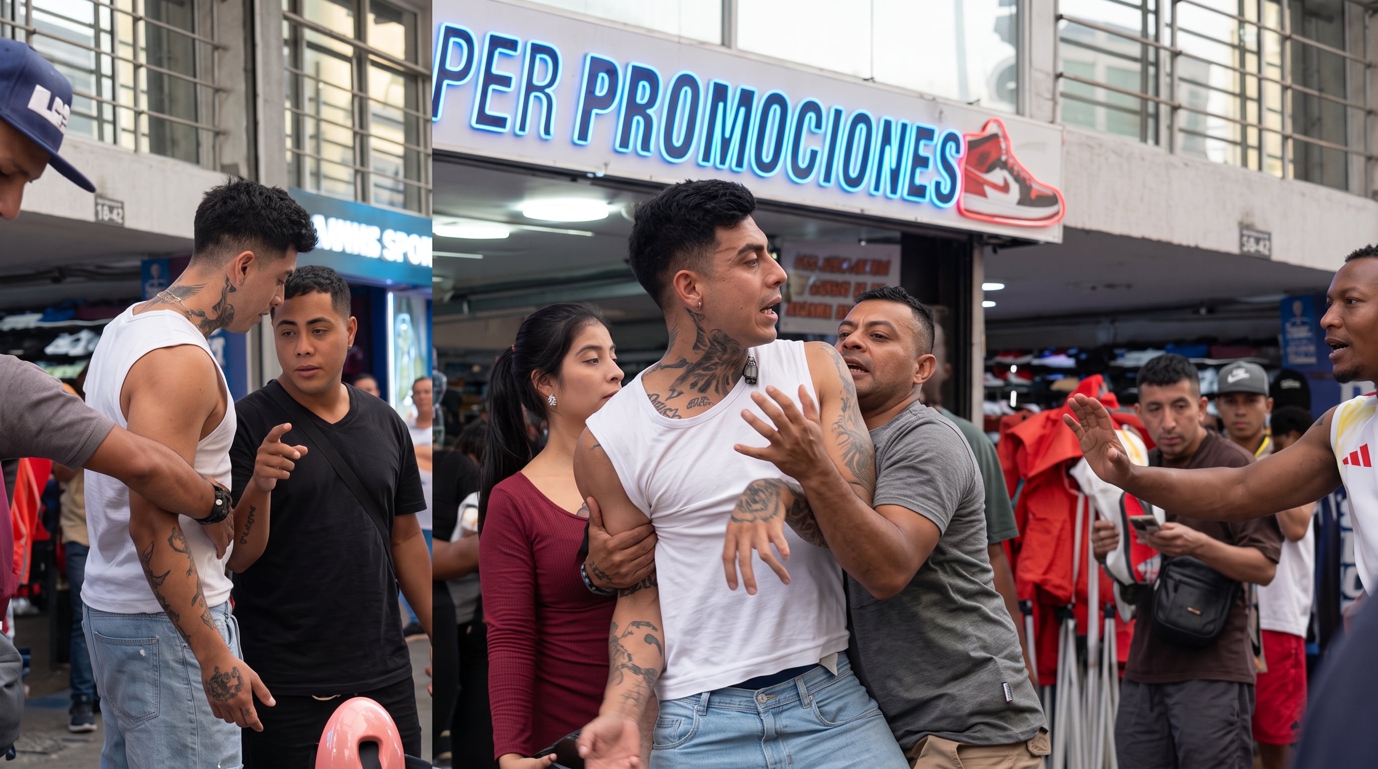 Un video mostró la pelea de Naim Darrechi con un comerciante en Cali - crédito @AntonioMinotta/ X