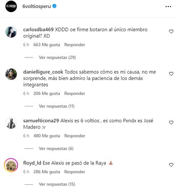 6 voltios retiró a Alexis