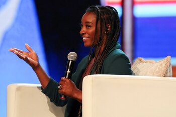 La gimnasta olímpica estadounidense Simone