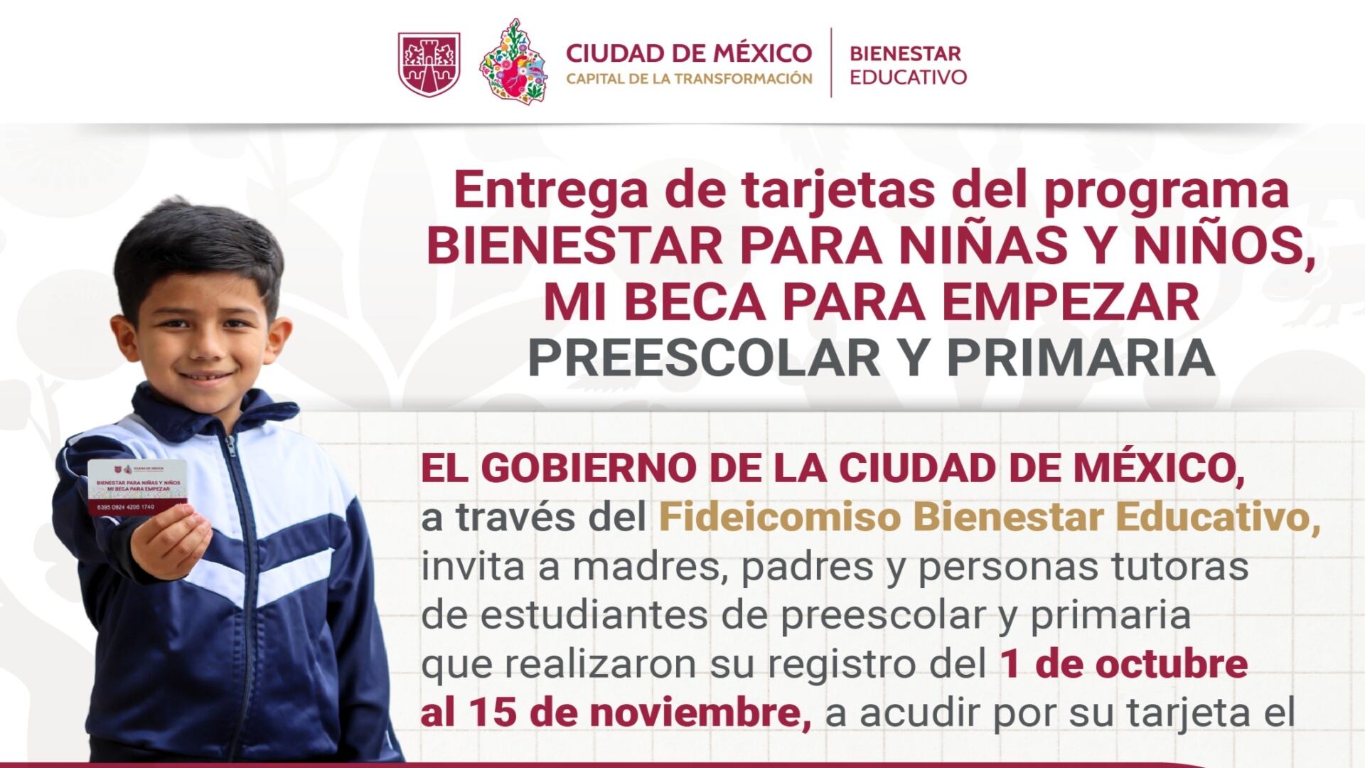 Se confirmó la entrega de plásticos para estudiantes de preescolar y primaria que se registraron entre el 1 de octubre y el 15 de noviembre