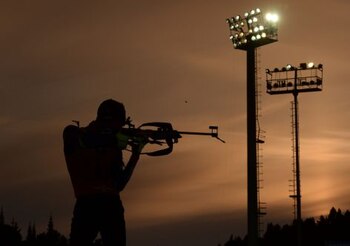 Frances Martin Fourcade shoots during