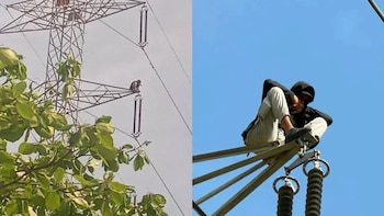 Así fue rescatado un hombre que permaneció más de 12 horas en una torre de alta tensión en Barranquilla: tenía un machete y se negaba a bajar