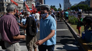 Fernando Esteche durante la marcha
