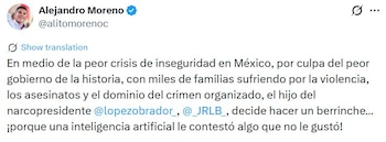 Alito Moreno criticó a José