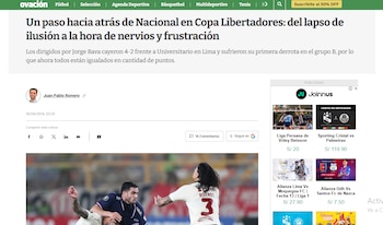 El País de Uruguay criticó la derrota de Nacional contra Universitario por la Copa Libertadores 2026.