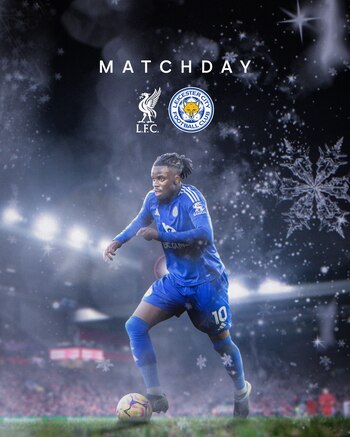 Este es el poster oficial presentando el duelo entre Liverpool y Leicester por parte de Los Zorros - crédito @LCFC / X