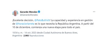 El mensaje de Gerardo Morales,