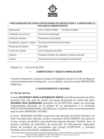 La Procuraduría inspeccionará Ecopetrol en busca de pruebas sobre interceptaciones a funcionarios de alto rango - crédito @PGN_COL / X