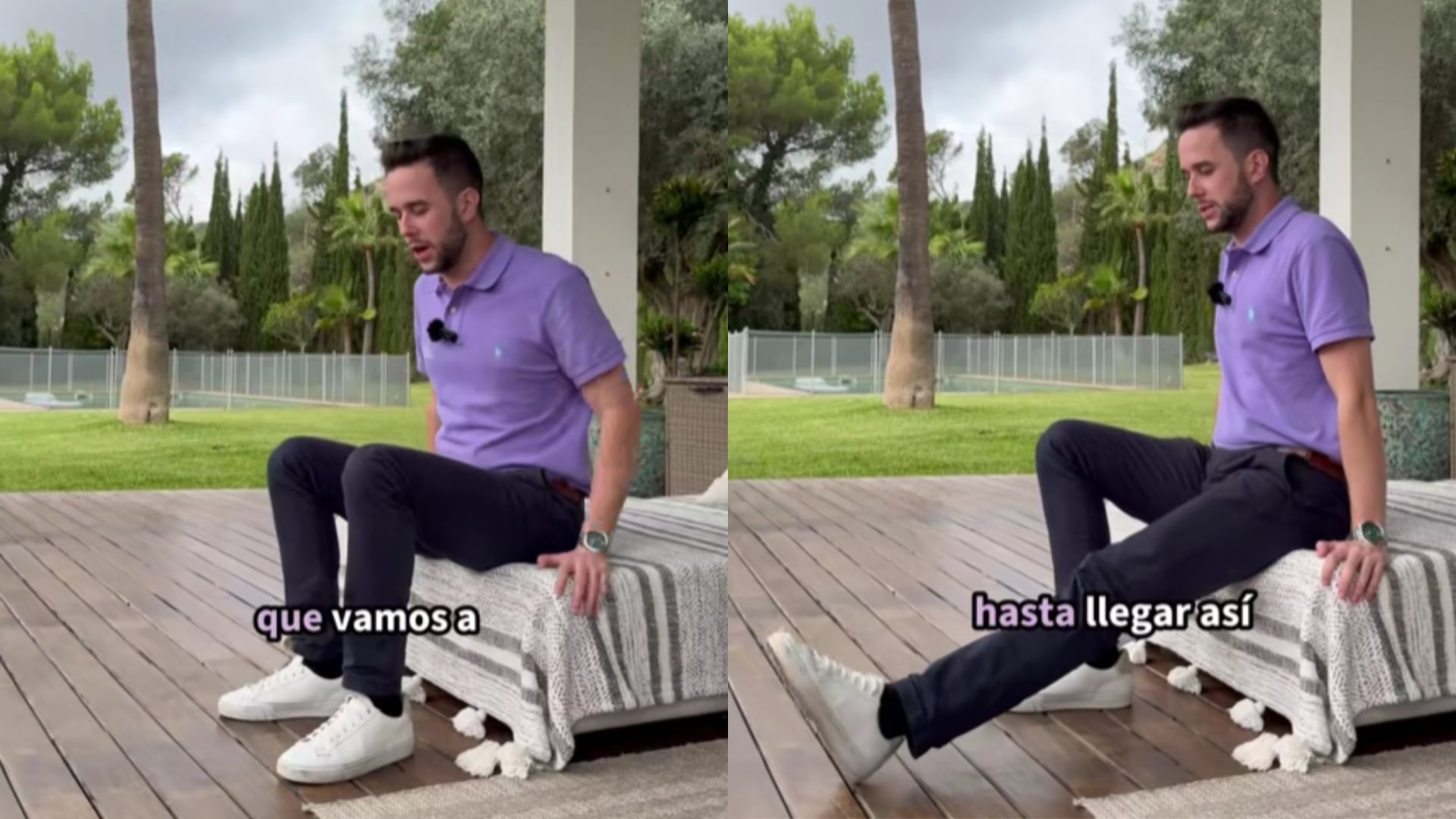 Ramón Romero (@fisiocomoterapia) muestra un ejercicio para combatir el dolor articular en la rodilla. (@fisiocomoterapia/Tiktok)